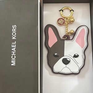 Michael Kors Dog Keychain - Black and White Bag Charm